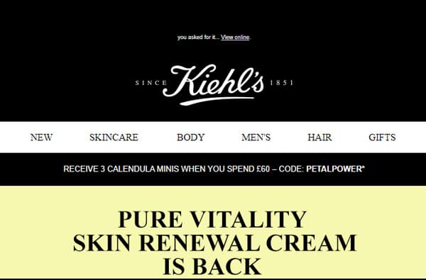 Fleximize - Kiehl's Email Template